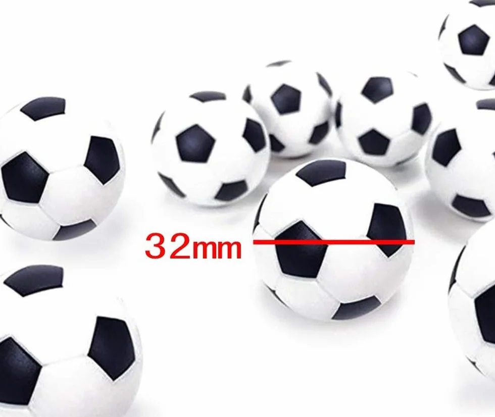 Palline Calcio Balilla 32mm Bianco & Nero per Tavola Biliardino