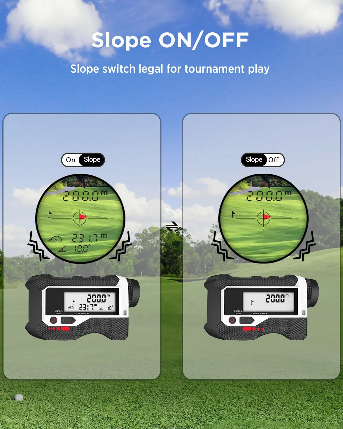 MiLESEEY PF3S Telemetro Golf/Caccia Da 800M con Display LCD Telemetri da Golf, con Interruttore di Inclinazione, Blocco Bandiera e Vibrazione, Precisione ± 0,5M, Montaggio su Treppiede