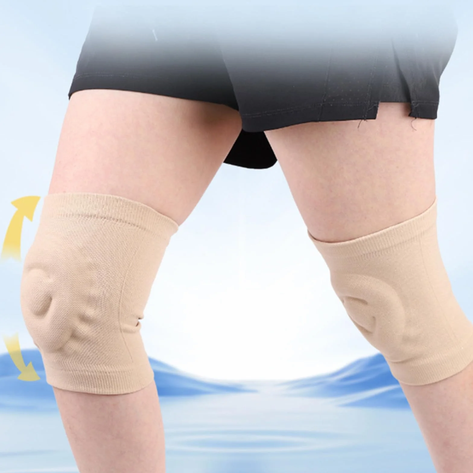 Ginocchiera in silicone traspirante per danza, pattinaggio, ciclismo