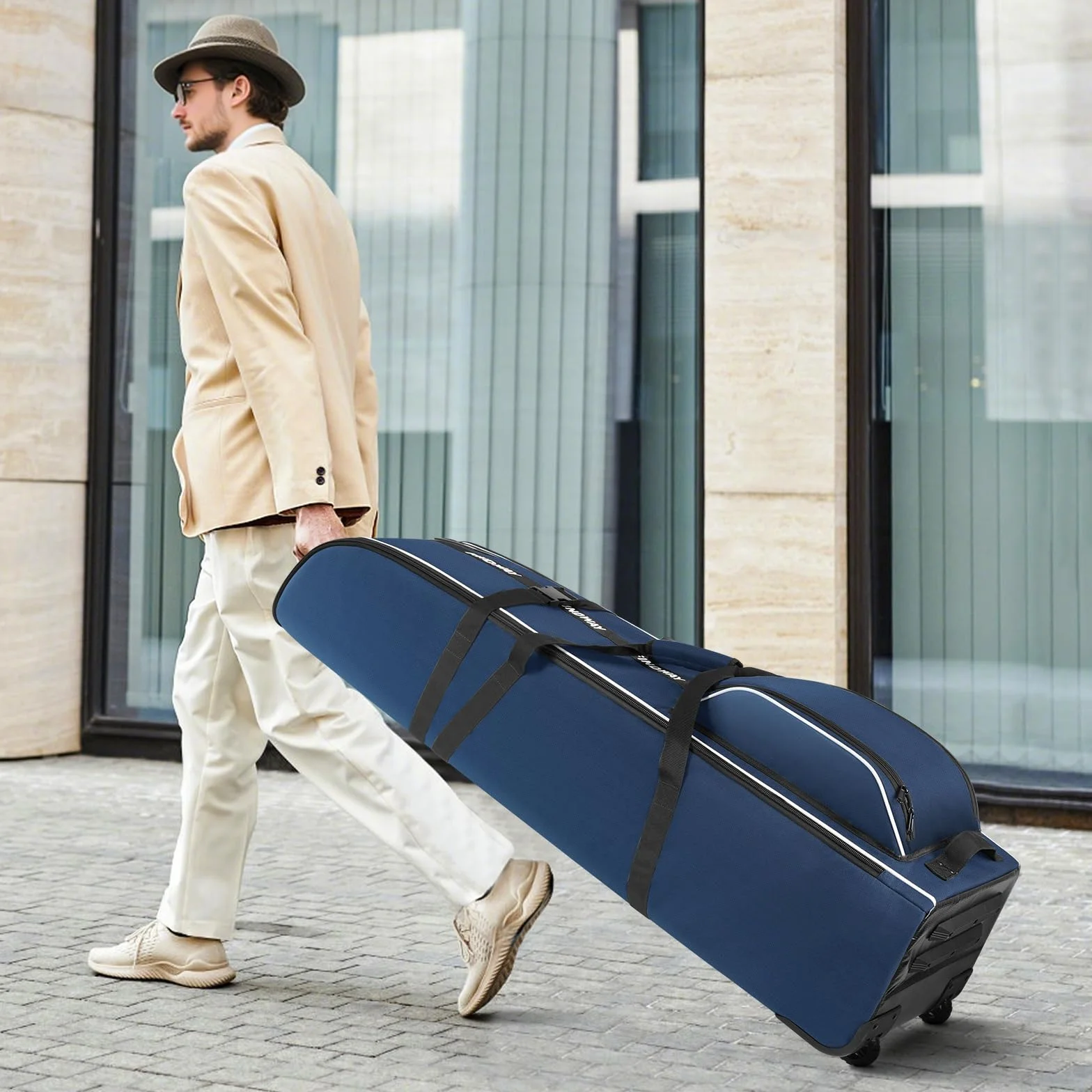 Findway Custodia da Viaggio da Golf con Ruote, Tessuto Oxford 900D Resistente/Impermeabile, Imbottita Cuscino Rimovibile per Protezione Bastoni in Volo, Premium