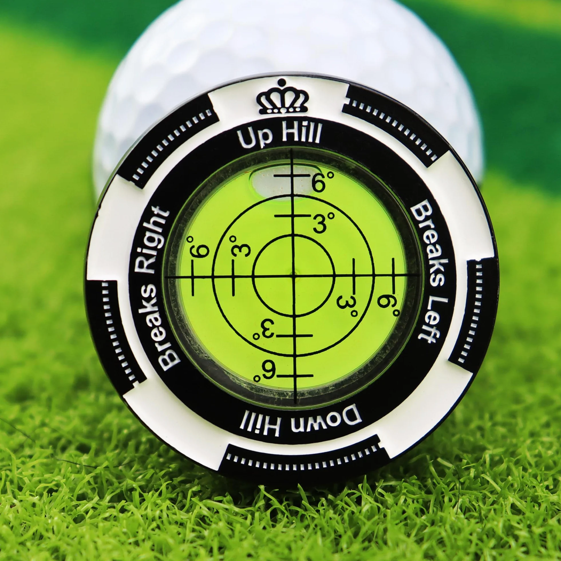 Golf Reader Horizontal Ball Marker z Poziomnicą, Precyzyjny Czytnik Zieleni, Klips na Czapkę