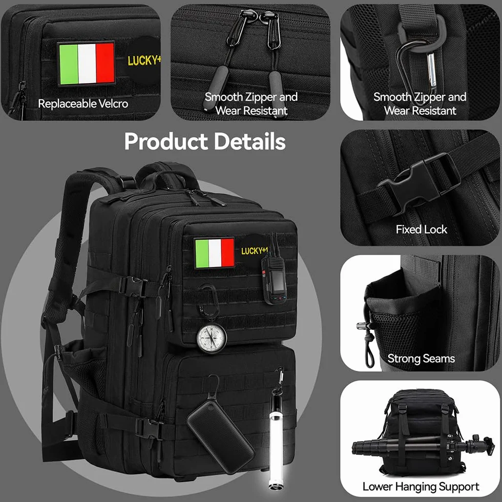 Delgeo Zaino Tattico Militare 45L Impermeabile Pieghevole Alpinismo Escursionismo Campeggio