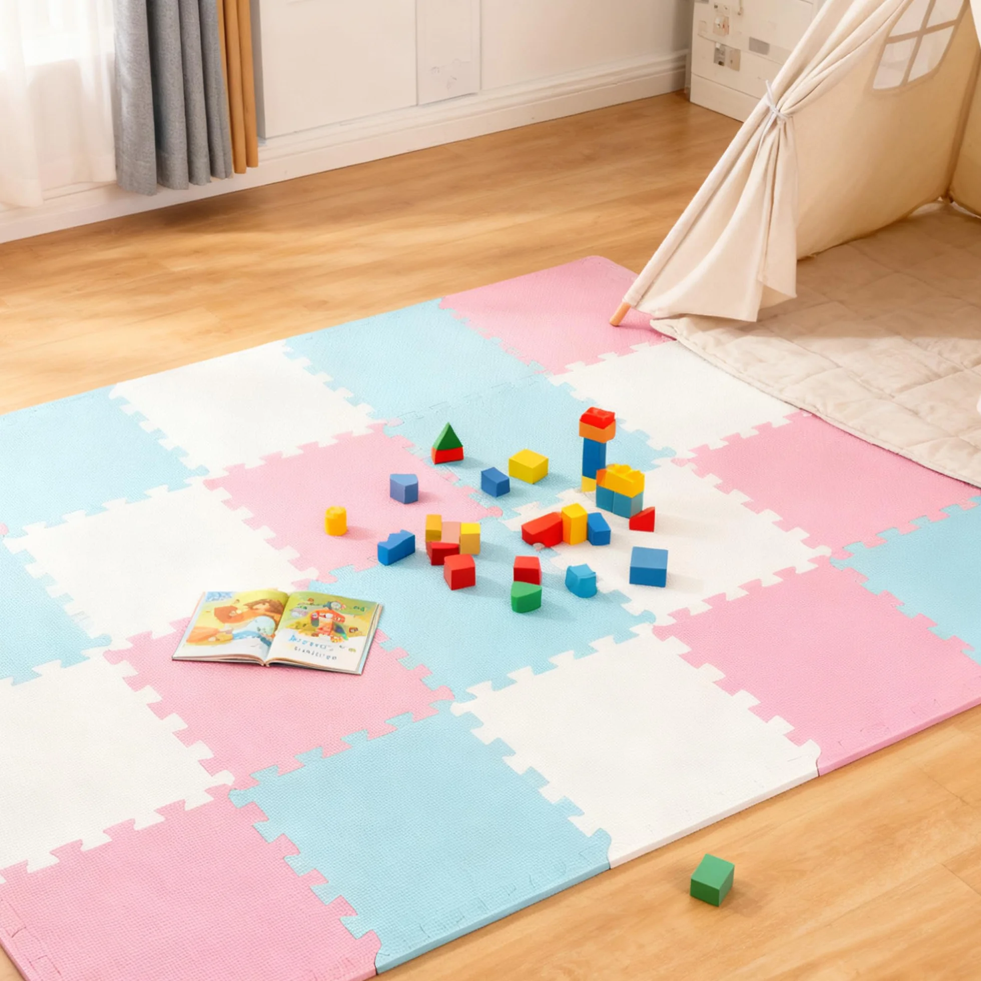 Tappetini ad Incastro 30cm x 30cm Morbida Schiuma Tappetino da Gioco Palestra 12/18 Pezzi