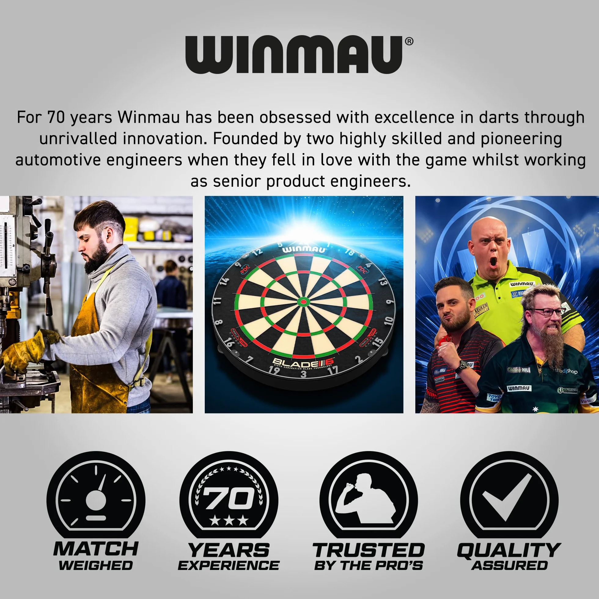 Winmau Blade 6 Triple Core Freccette Professionale Tabellone Approvato Tornei PDC Sisal Africa Orientale