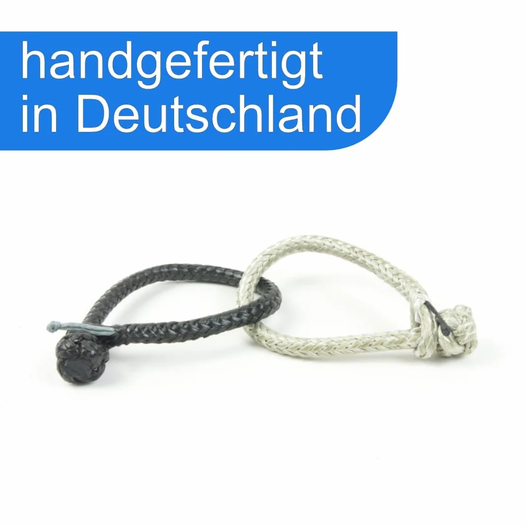 Grillo in Dyneema® con Apritore 6 mm Nero Fatto a Mano in Germania per Uso Marino