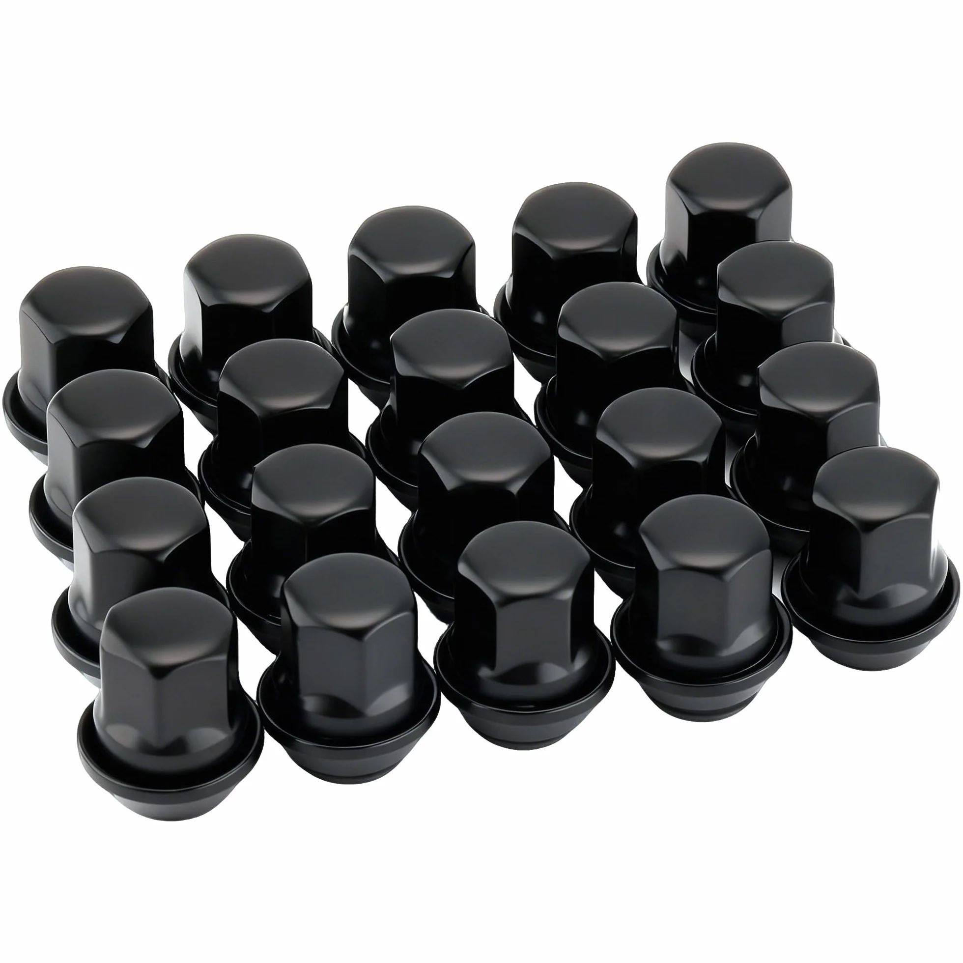 Set di 20 dadi esagonali per ruote M12 x 1,5, per Ford Focus, Fiesta, Mondeo, Kuga, KA, 19 mm, in lega, colore nero