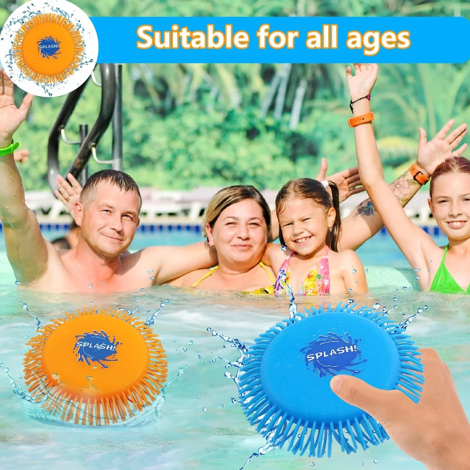 Frisbee ad Acqua, Disco da Lancio in Schiuma e Silicone, Giocattolo Pesci Piscina, Gioco Acquatico, Divertimento Estivo