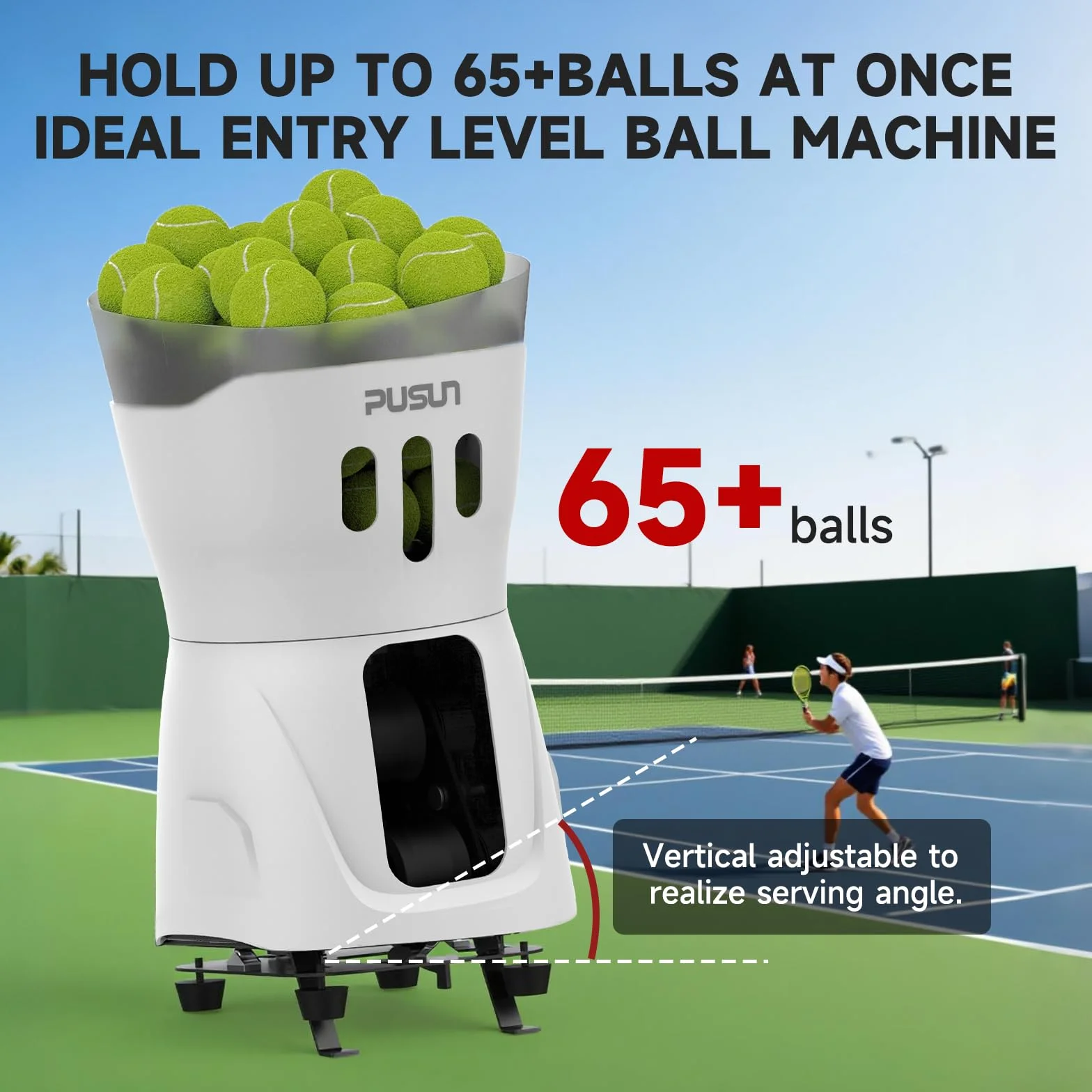 Macchina per palline da tennis PUSUN PT-Mini Pro con telecomando Smart App Control