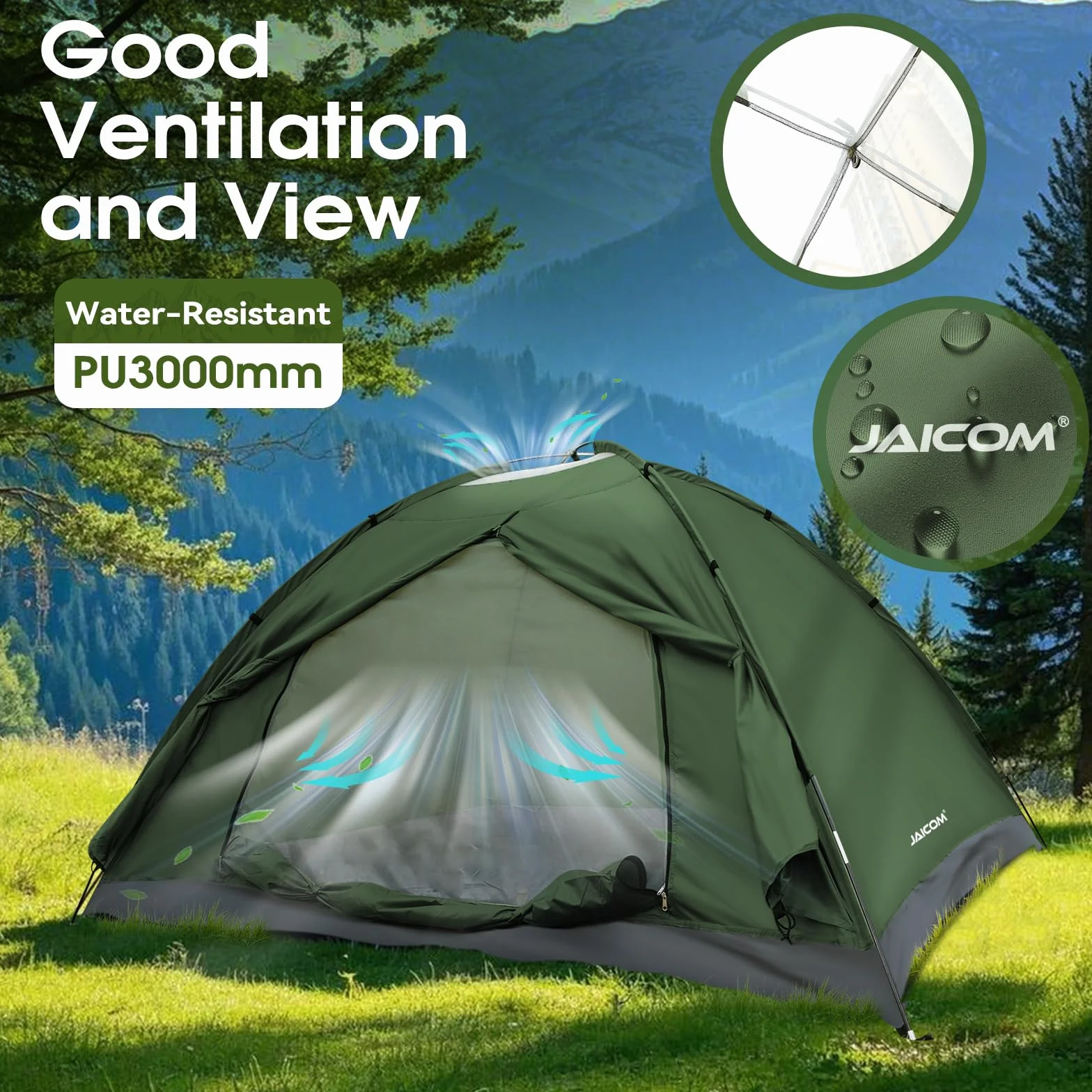 JAICOM Tenda da Campeggio 1-4 Persone Ultraleggera Impermeabile 3-4 Stagioni