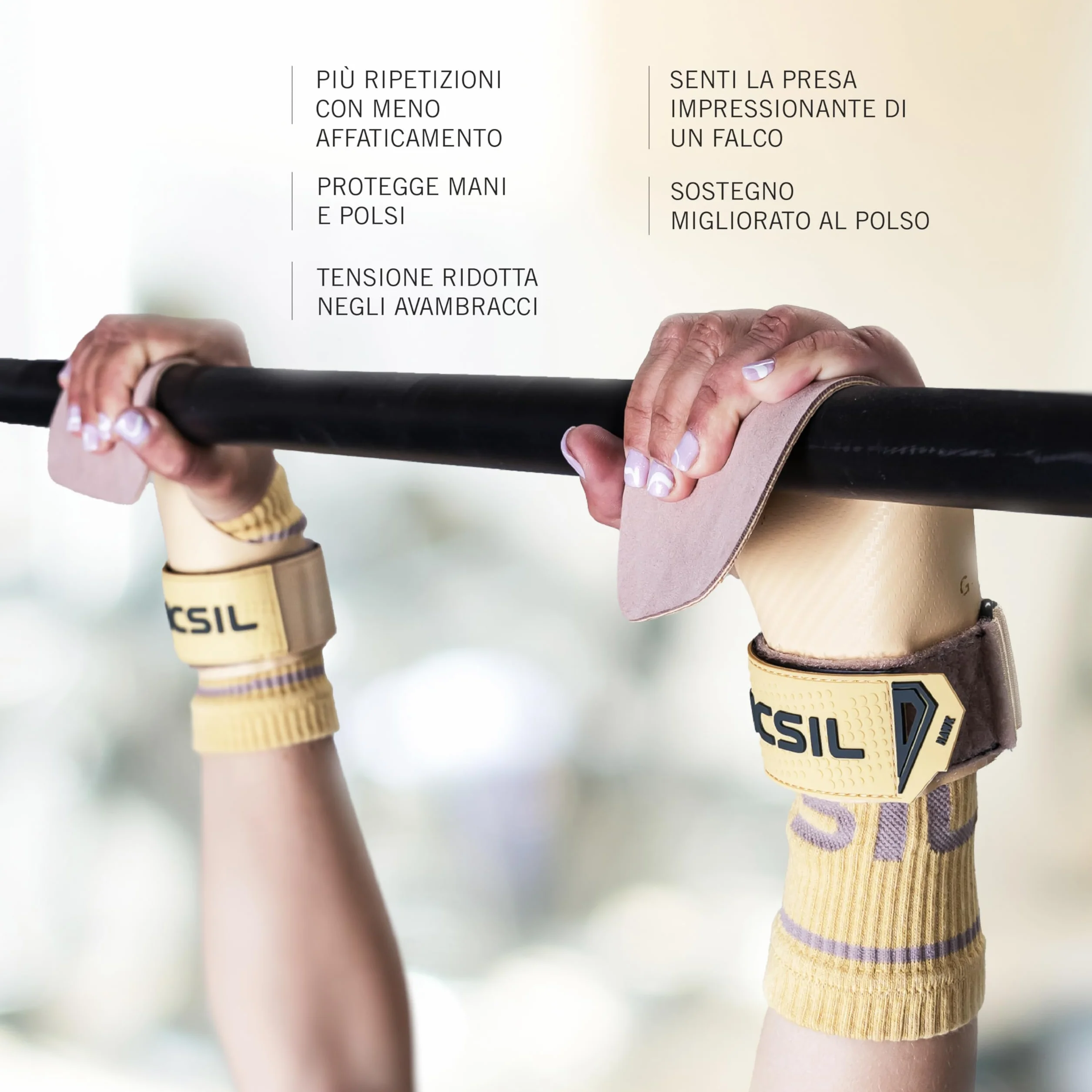PICSIL Paracalli Hawk Professionali Barre Liscie Acciaio senza Magnesite Astuccio Polsini Cross Training Calisthenics Ginnastica