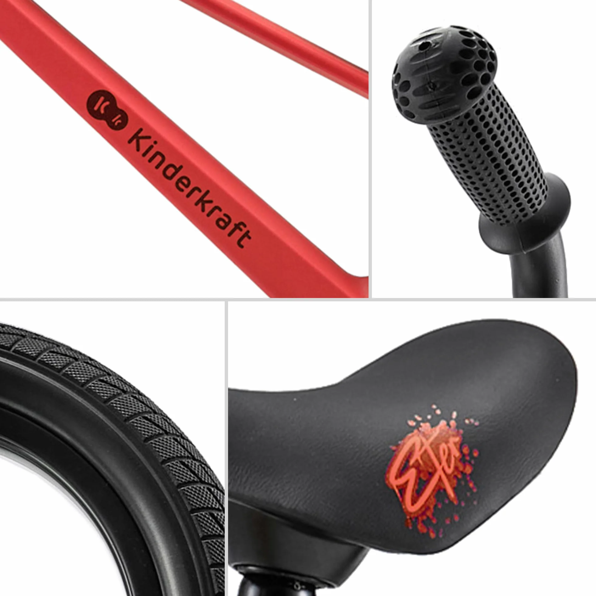Kinderkraft ETER Bicicletta da corsa 12 pollici 35 kg telaio nylon sella regolabile manubrio limitato