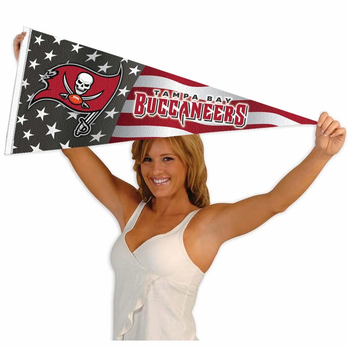 WinCraft Tampa Bay Buccaneers Nation USA Americana Stars and Stripes Pennant Banner Flag