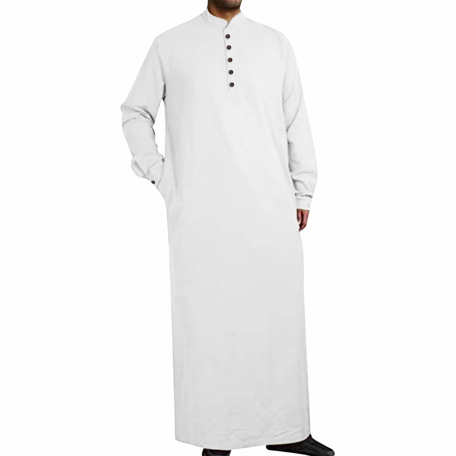 Royalty Dubai Roba Musulmano Caftano Abaya Uomo Islamico Manica Lunga Medio Oriente