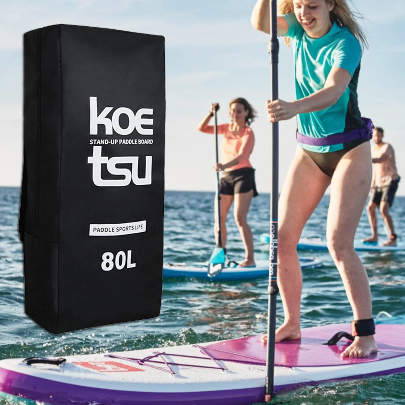 Borsa sups Gonfiabile – Zaino 80L Impermeabile, Copertura per Tavola | Ampio Zaino Paddle Board per, Pagaie e Tavole, Ideale per Campeggio, Viaggi, Spiaggia e Sport Acquatici