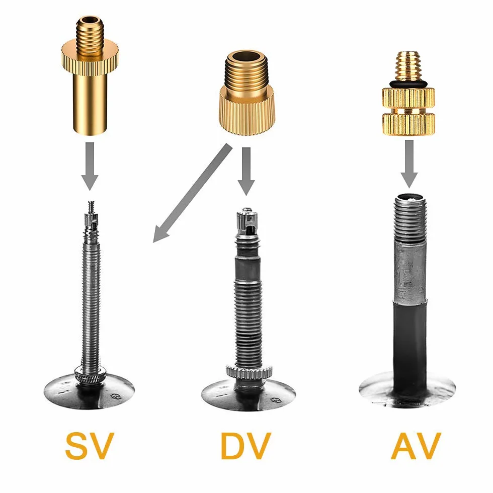 Set adattatori ago pompa sfera valvola bici DV AV SV