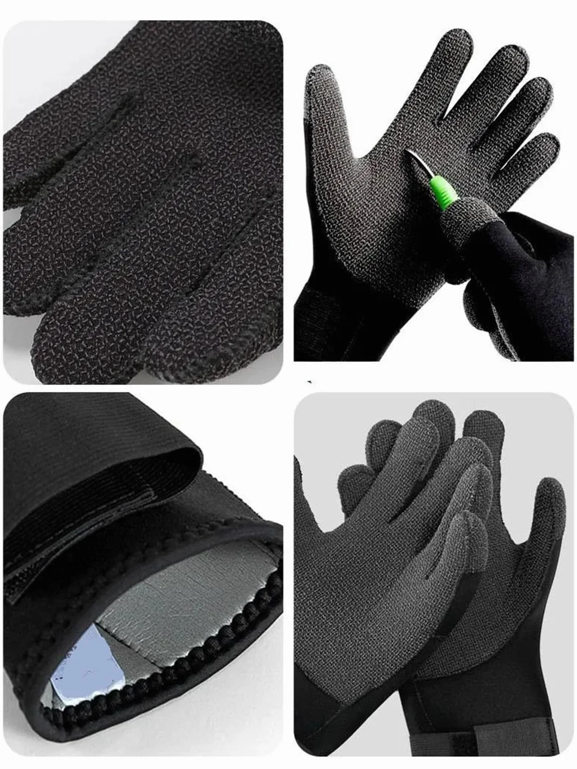 Generico Guanti da sub in neoprene Kevlar da 5 mm - Guanti antiscivolo, resistenti all'usura e anti-puntura for snorkeling, pesca e nuoto