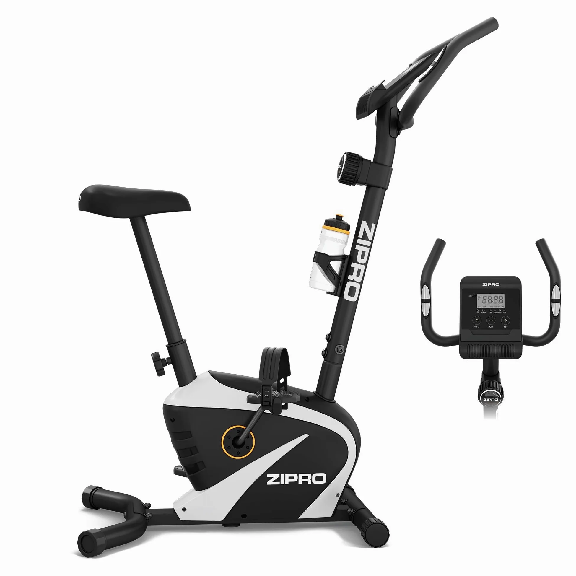 Zipro Cyclette Beat, Fitness Bike Ergometrico, Trainer Magnetico per Bicicletta, Ergometro fino a 120 kg, Bici da Interno, Cyclette per Allenamenti Domestici, Batteria Operata