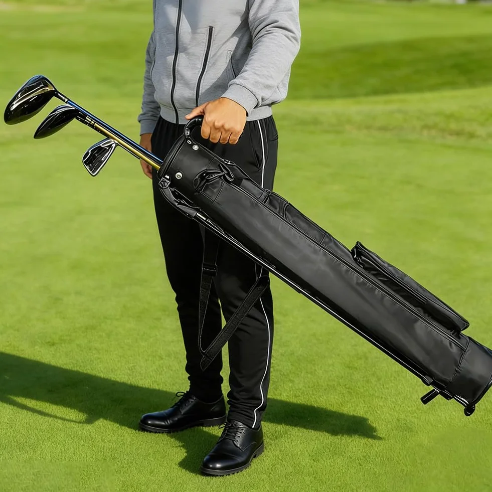 Borsa da golf da uomo leggera 2,2 lbs 3 tasche supporto stabile tracolla