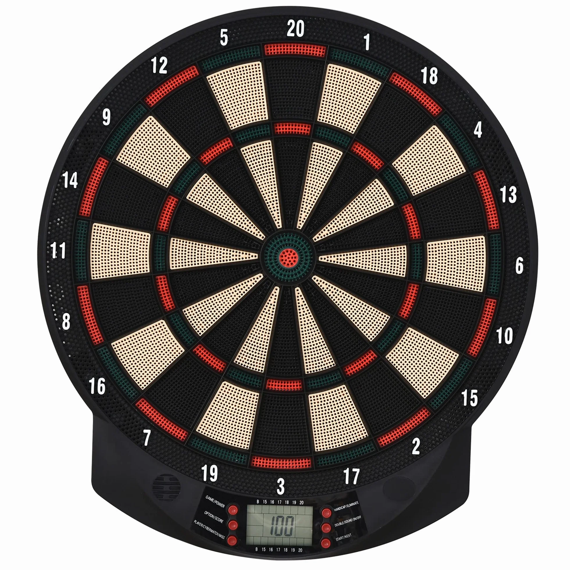 HOMCOM Bersaglio a Freccette Elettronico PP 26 Giochi 185 Opzioni Punteggio 44x39.5x2.2cm Nero