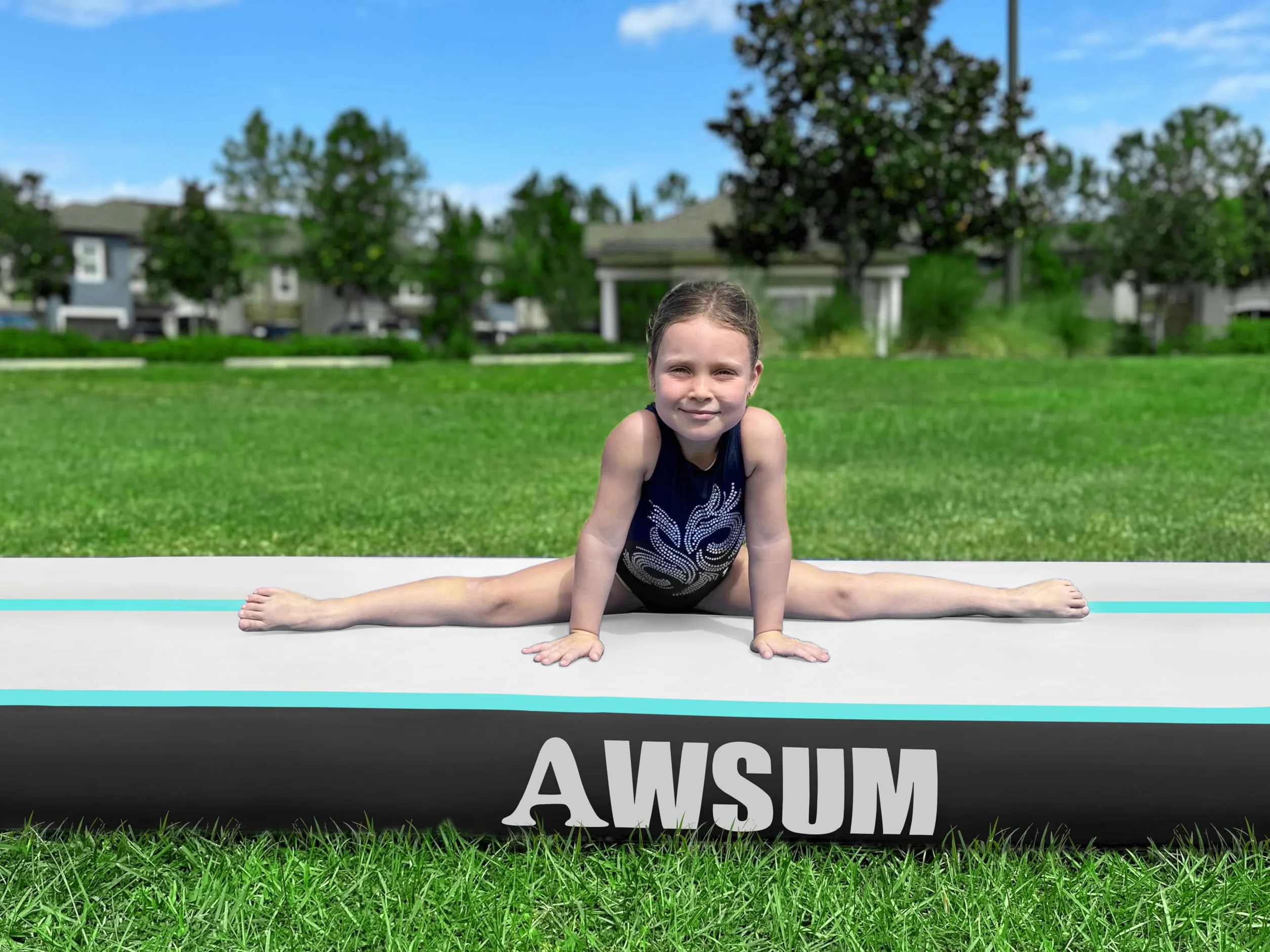 AWSUM Ginnastica Air Roller Tumbling Barrel Back Somersault Backbend Trainer per ginnastica Attrezzatura gonfiabile Springboard con pompa elettrica