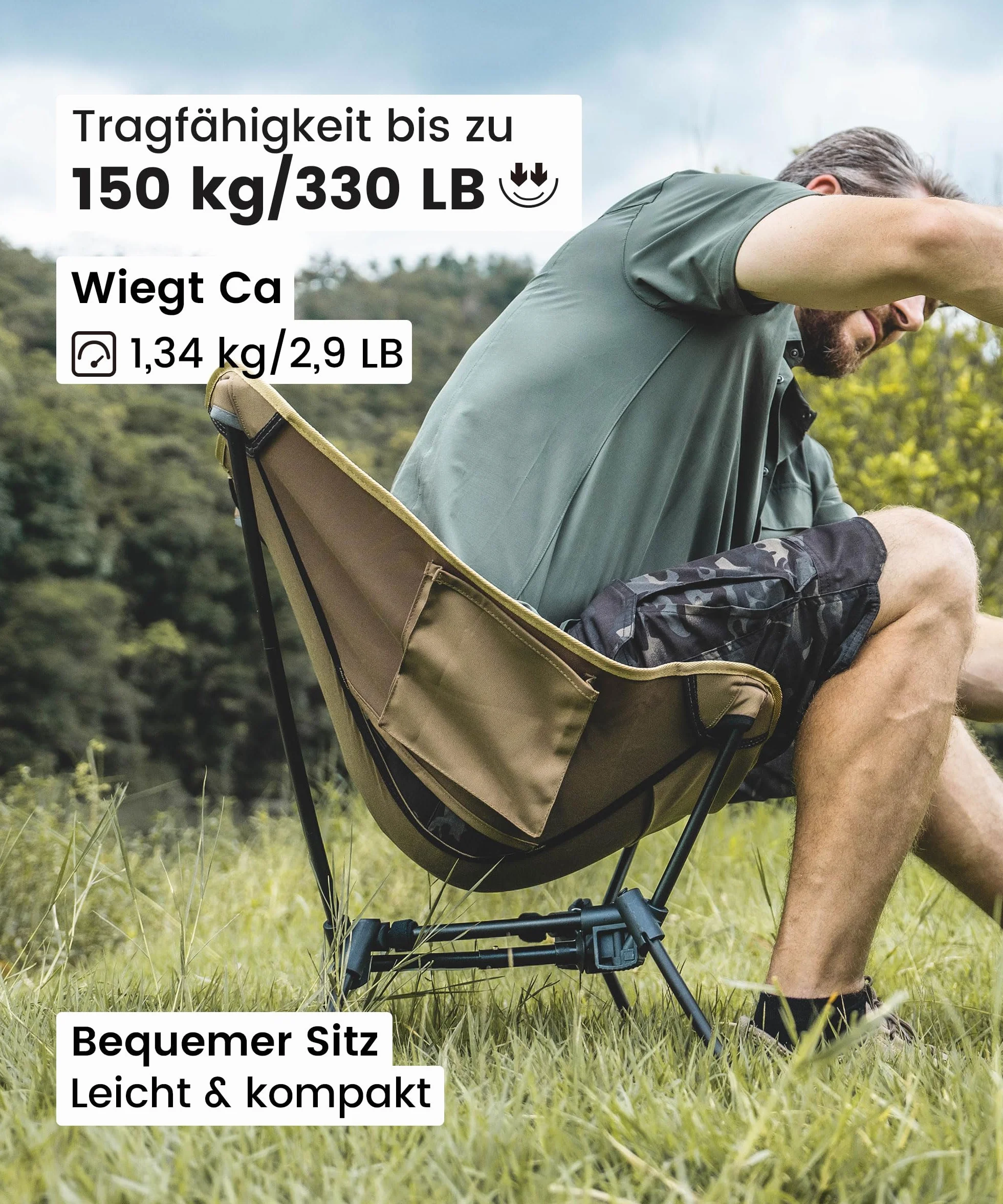 OneTigris Sedia da campeggio ZDY05-DE