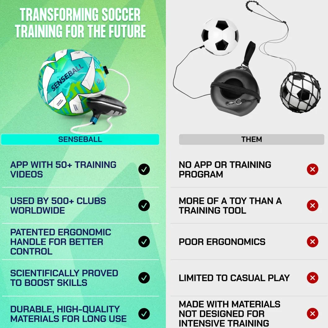 SenseBall Pallone da Calcio & App | Attrezzatura di Allenamento Giornaliero per Giocatori Avanzati | Migliora Abilità & Controllo con Programma di Coach Professionale 50+ Video