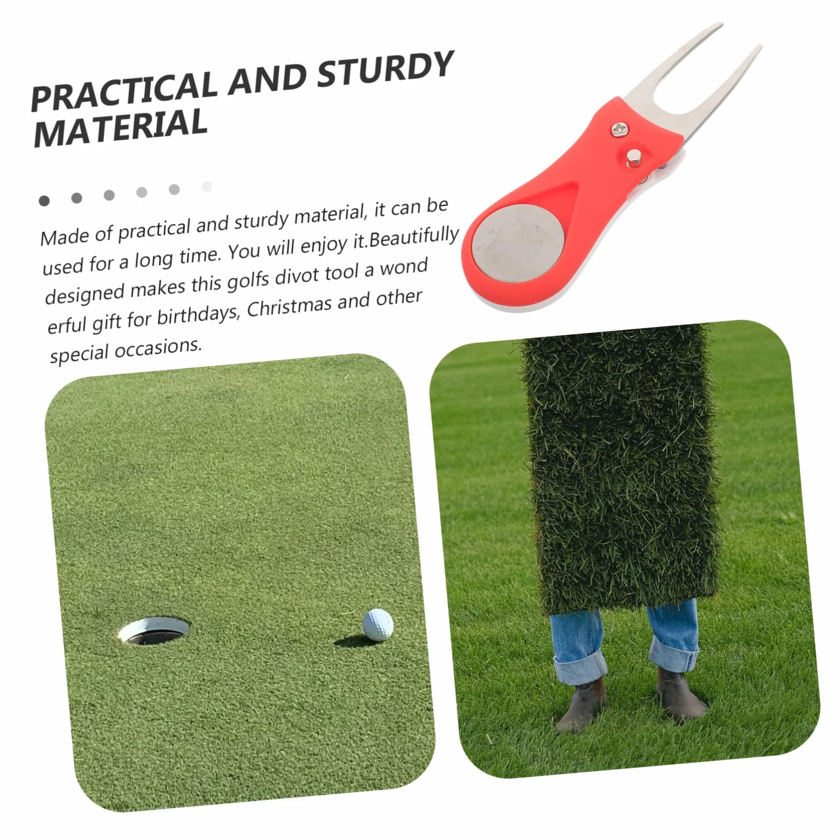 Toyvian Forcella Riparazione Verde Divot Golf Attrezzo Plastica
