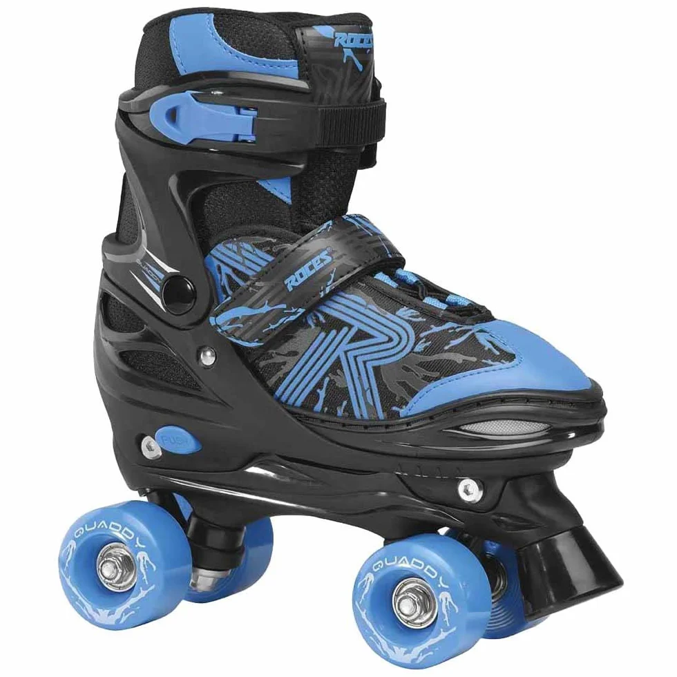 ROCES Quaddy 3.0 Boy Pattini a Rotelle Quad Regolabili 4 Misure con Scafo PE, Ruote PVC 54x32mm 85A, Cuscinetti ABEC 5