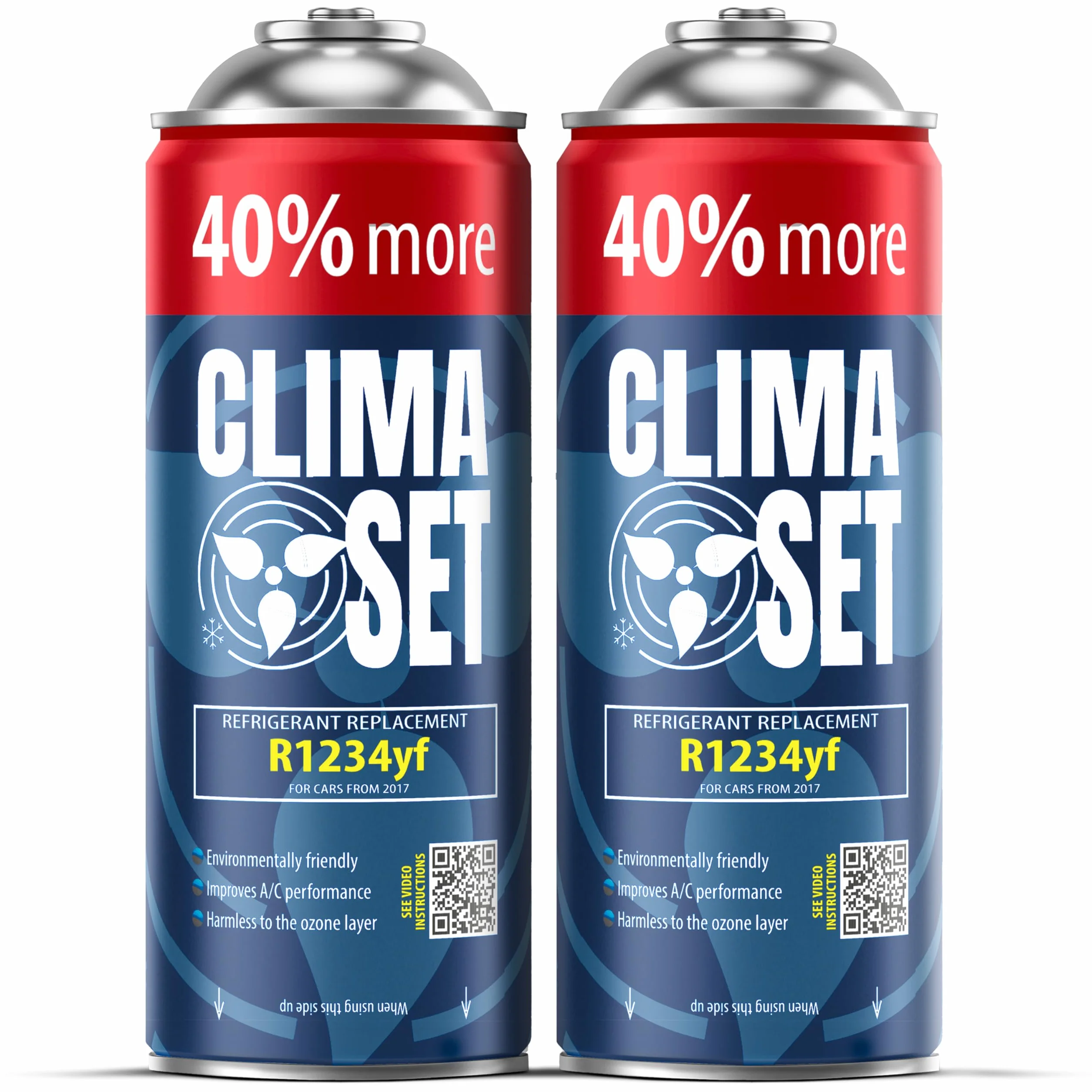 R1234yf Gas Refrigerante di Ricambio - Liquido di Raffreddamento per Climatizzatore Auto - Bombola di Gas 2x235 g - Kit di Ricarica per Climatizzatore Auto - Ricarica per Climatizzatore
