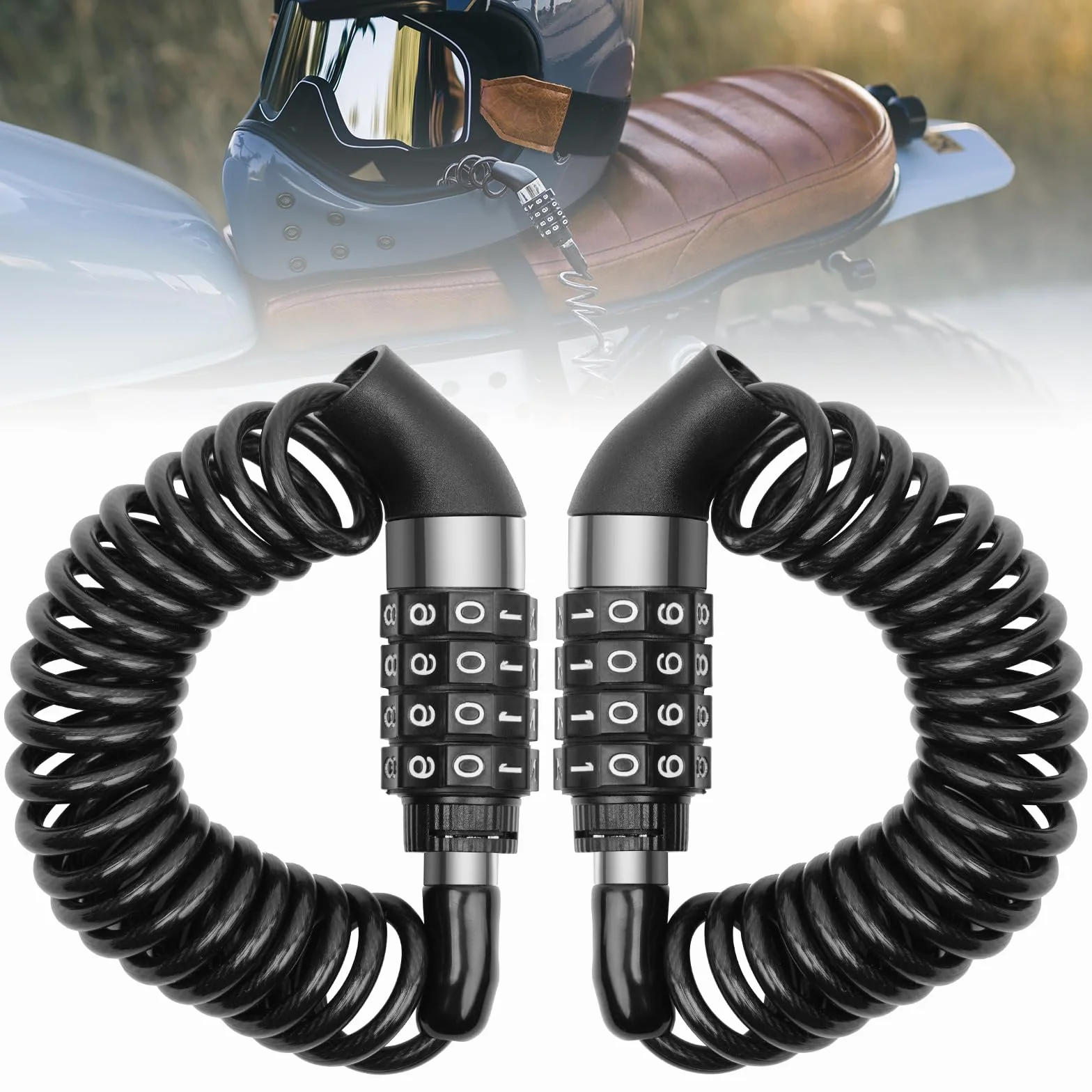 Ainiv Lucchetto Bici a Combinazione 150cm, Lucchetto Cavo Antifurto 4 Cifre per Bicicletta Moto Scooter
