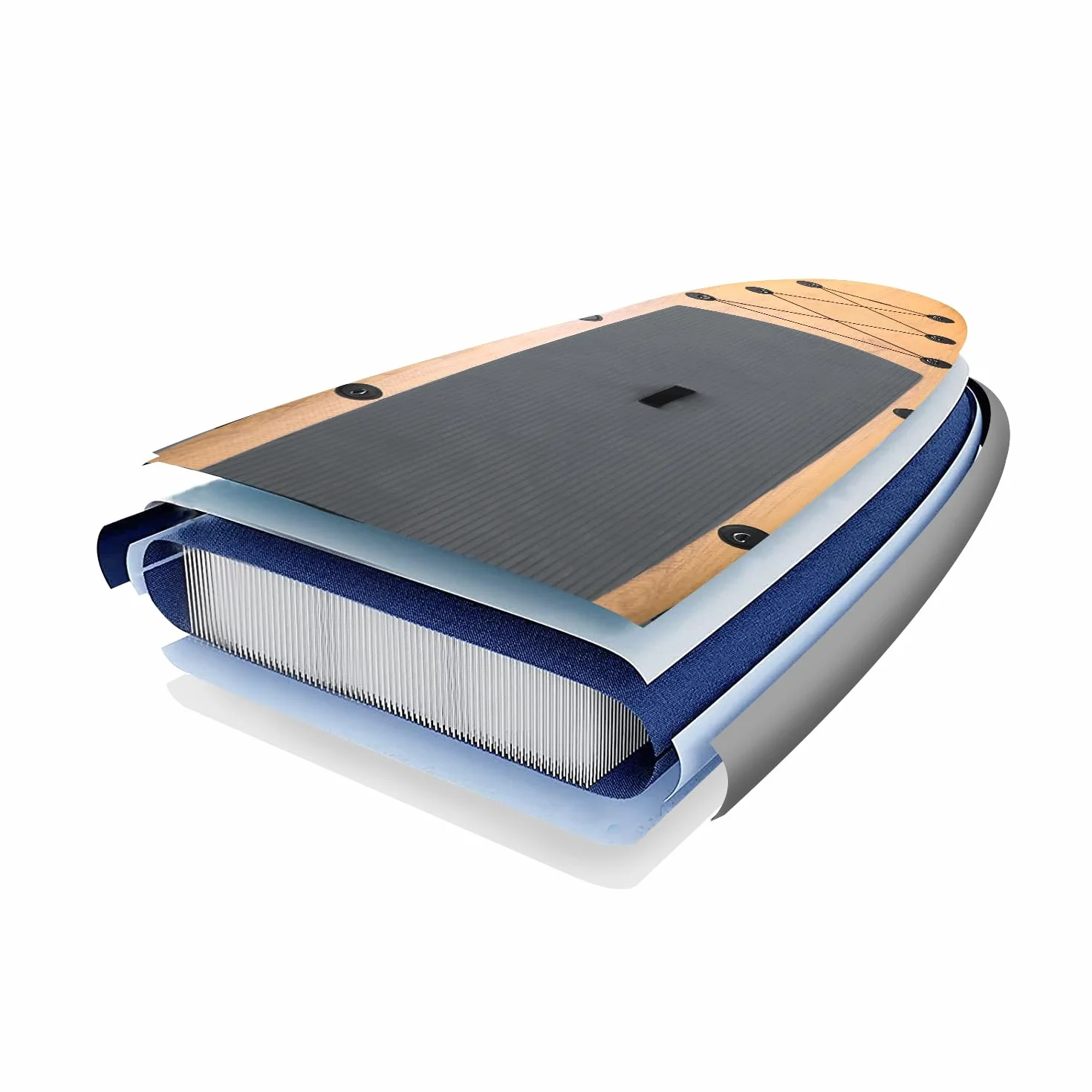 SUP Tavola da Stand Up Paddle Gonfiabile Premium 10-11' 305-335 cm Disegno Legno con Accessori Pagaia Pompa Zaino Borsa Impermeabile 200 kg 2-3 Persone