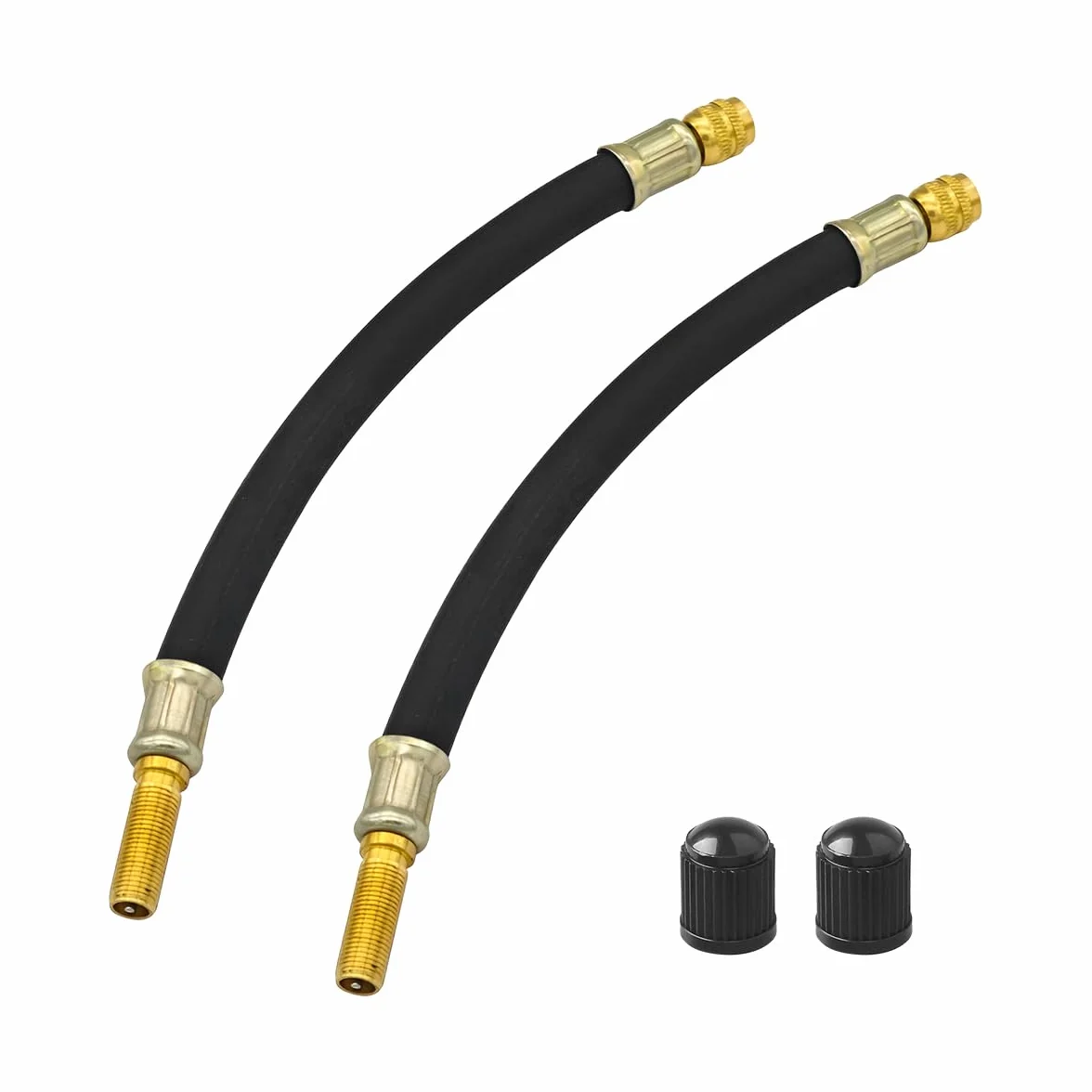 JNNJ 2Pcs Estensione Valvola in Gomma Pneumatico, Adattatore di Estensione per Gonfiaggio Pneumatici, Valvole Flessibili Tubi Estensore Stelo, Adattatore Valvola Standard per Veicoli(160mm)
