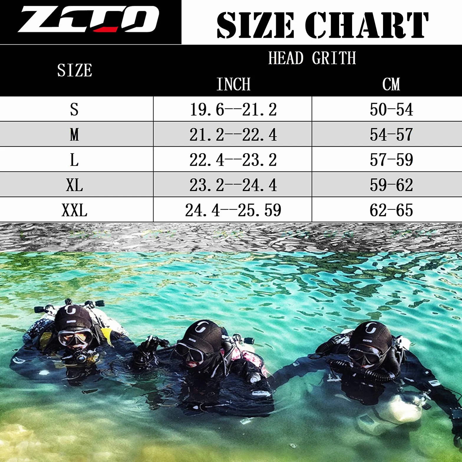 ZCCO Neoprene Diving Hood Underwater Scuba Snorkeling Surf