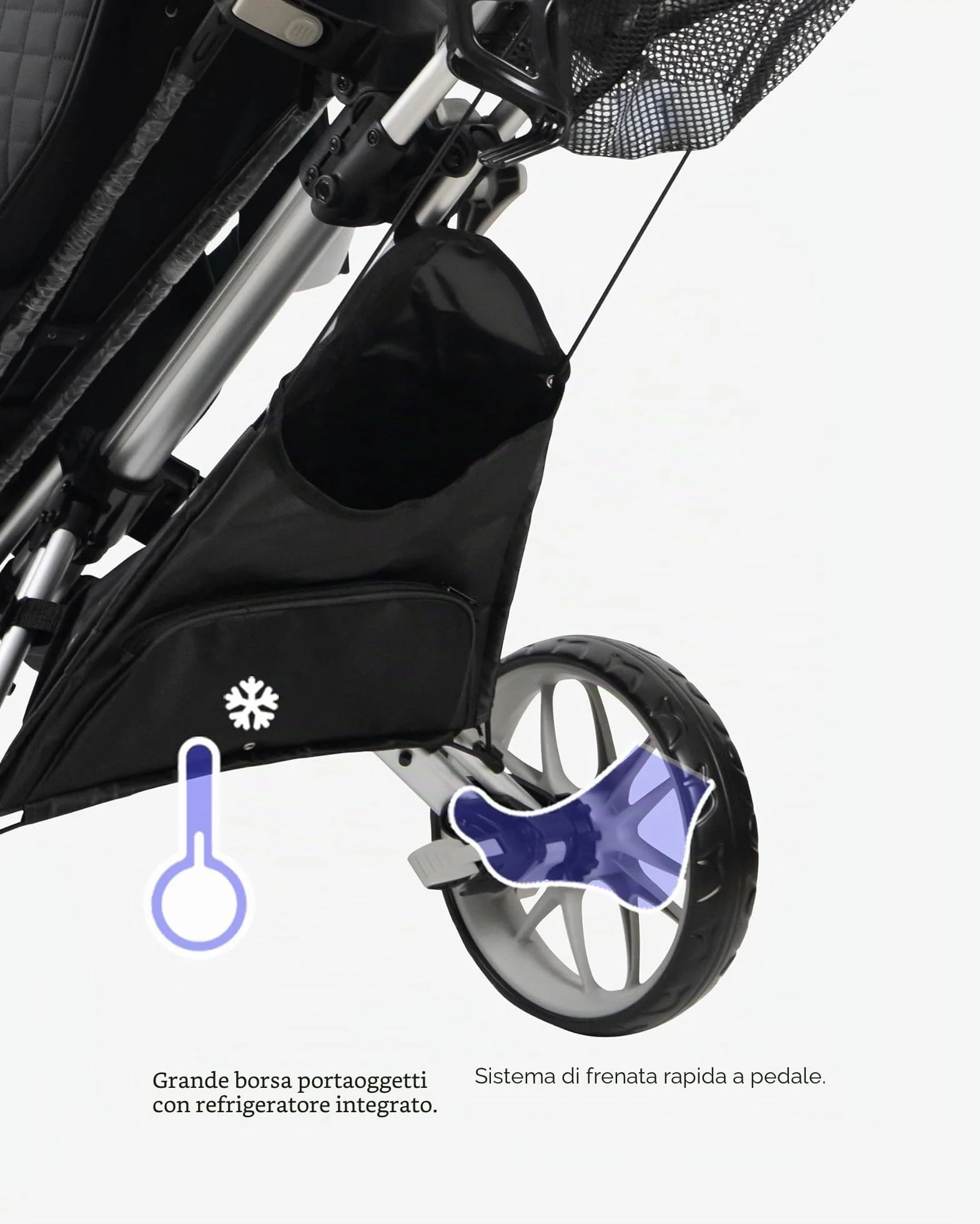 Caddytek CaddyLite EZ Fold versione 8, Carrello da golf pieghevole leggero a 3 ruote