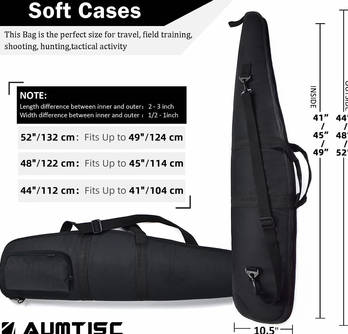 AUMTISC Custodie per fucili ad aria compressa Custodia per fucile imbottita Custodia per pistola per fucili con portata Custodia per fucile imbottita Custodia per fucile tattica Borsa per pistola