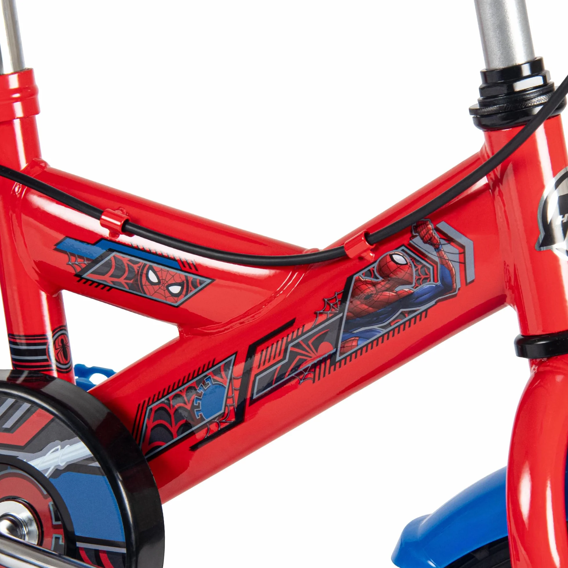 Huffy Spider-Man bicicletta per bambini 12-14 pollici doppio freno stabilizzatori staccabili rosso
