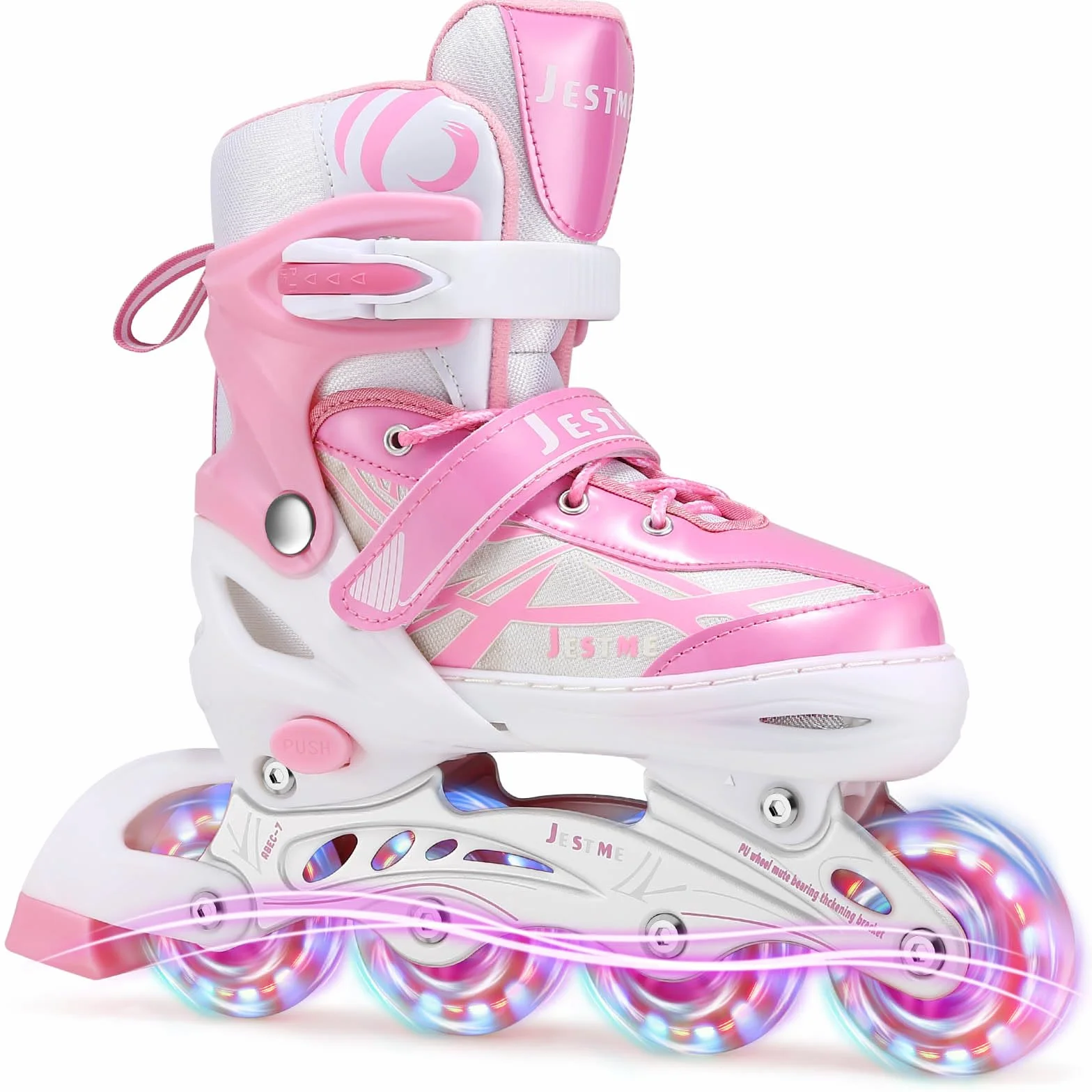 Pattini in linea regolabili per bambini ragazze rosa M CN35-38