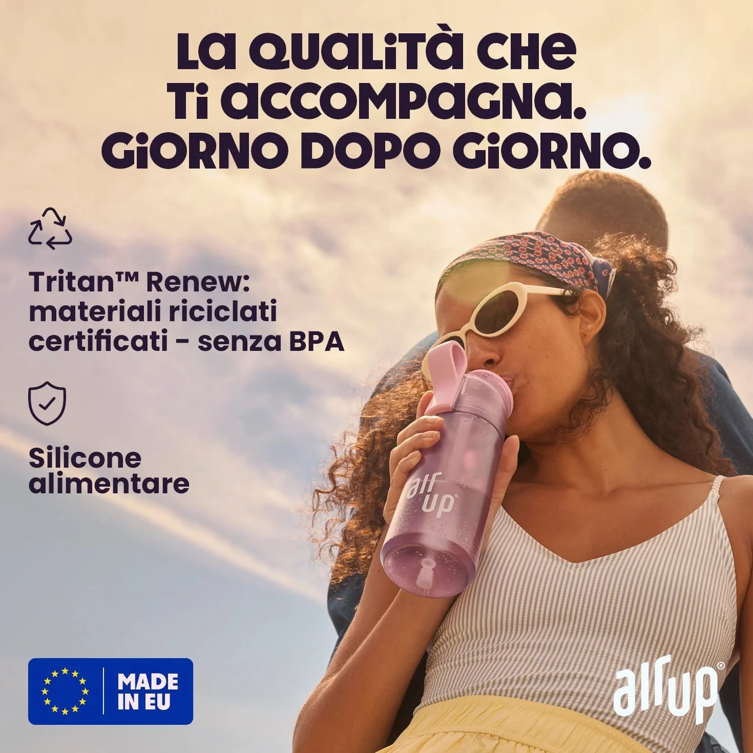 AIR UP Borraccia Twist Pro Starter Pack 5 Gusti 600ml Lavastoviglie Senza BPA Lavender