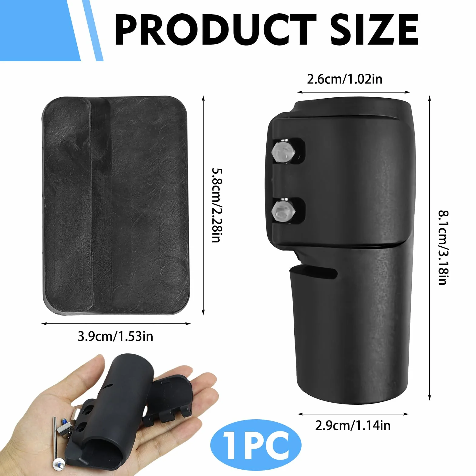 Paddle Morsetto a Sgancio Rapido Ricambio per Pagaia SUP, Regolabile, Nero