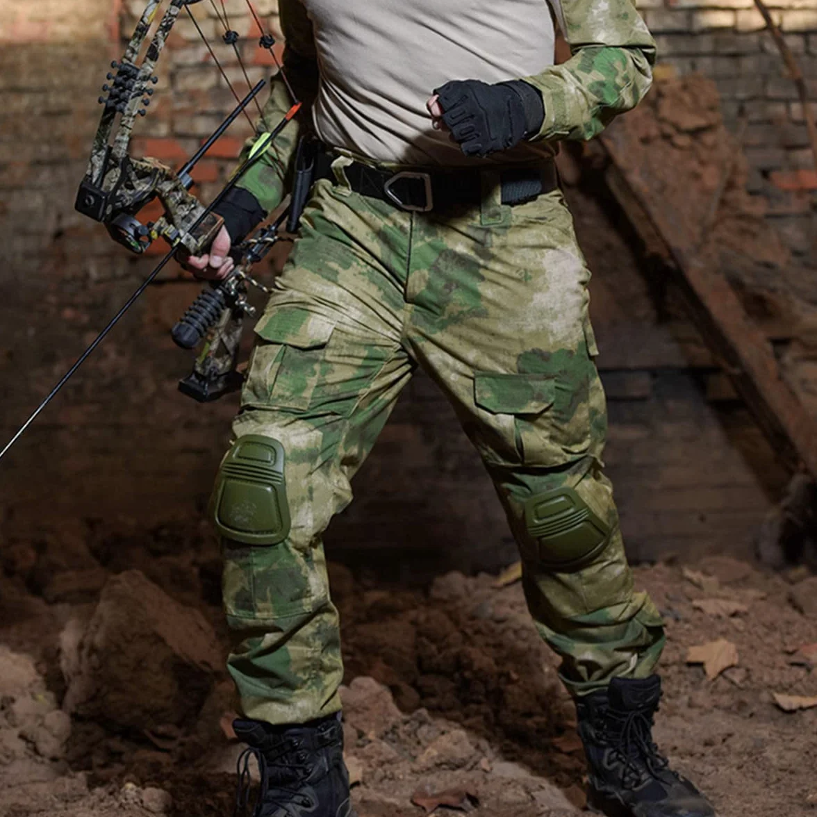 Ginocchiere Sport Set di Protezione Tattica Militari per Airsoft CS Caccia Paintball, Verde