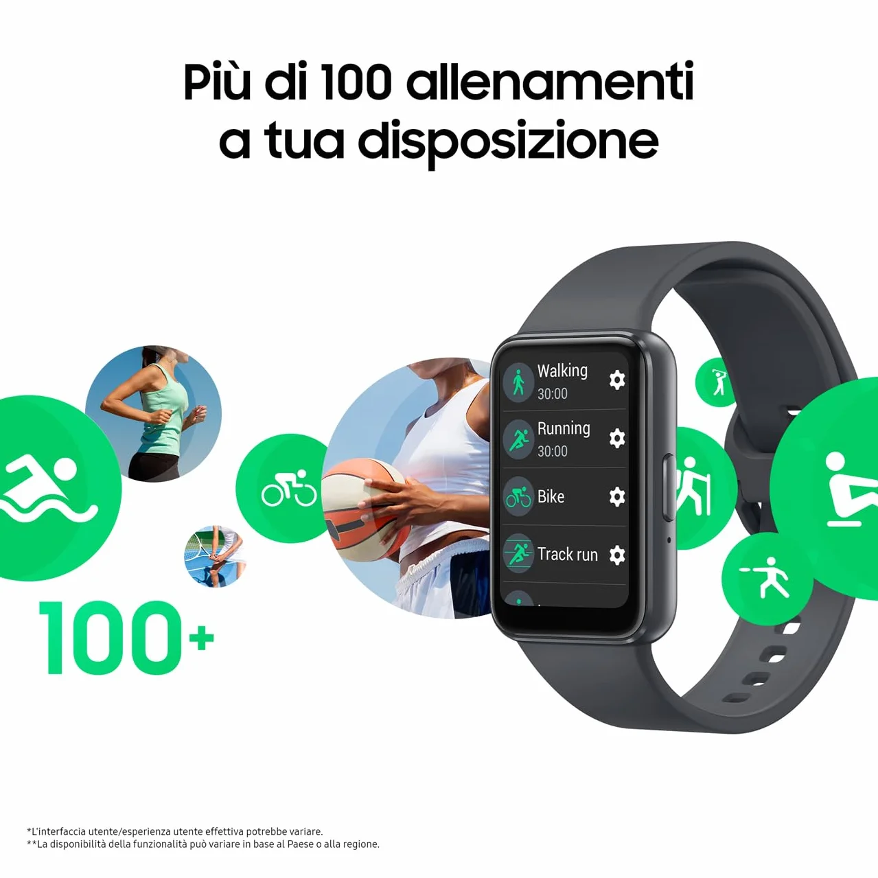 Samsung Galaxy Fit3 Fitness Band, IP68, Barometro, Rilevamento Cadute/SOS, Monitoraggio Sonno, Oltre 100 Esercizi, Gray