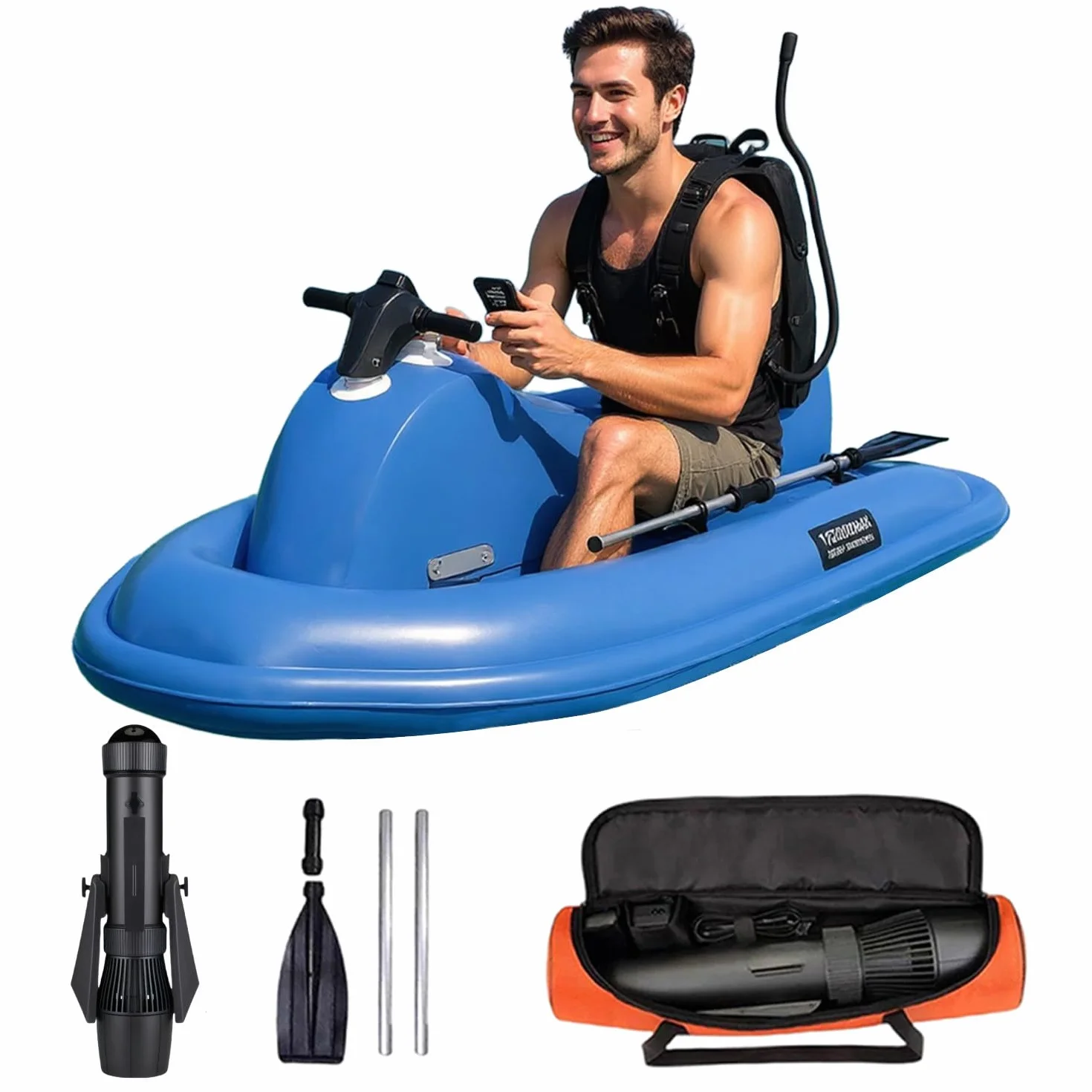 Rush Wave Surf Boat Jet Ski Set 700W 16000mAh 330 libbre Sport Acquatici Piscina Mare