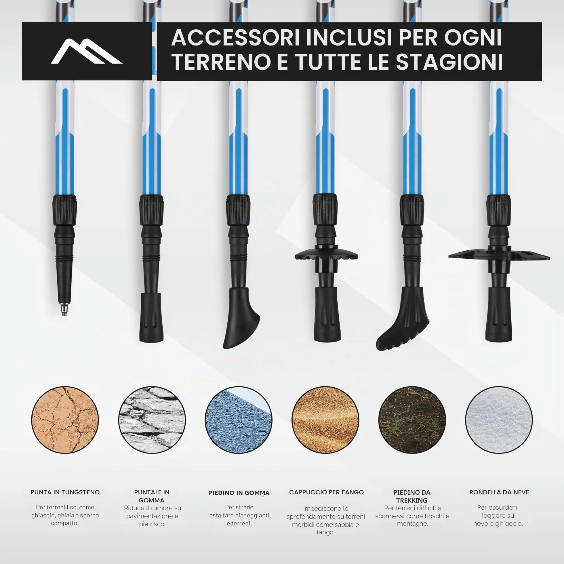 MSPORTS Bastoncini Nordic Walking Premium Antracite Ultraleggero Walking Sticks