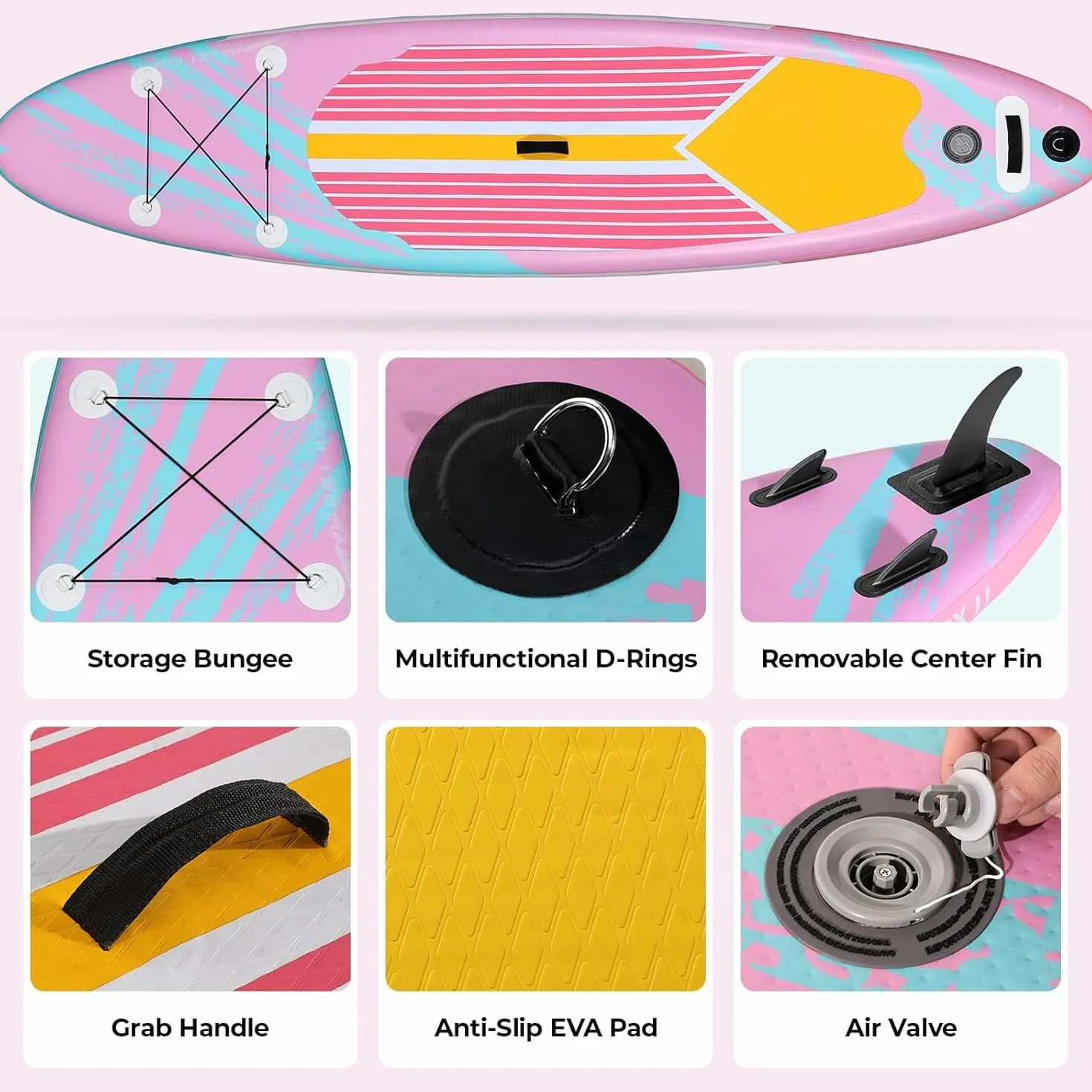 Tavola Sup Gonfiabile Adulti, 305 x 76 x 15 cm - Stand Up Paddle Board Gonfiabile con Grande Stabilità per Tutti I livelli Di Abilità, Per Yoga Touring Pesca, 200 kg