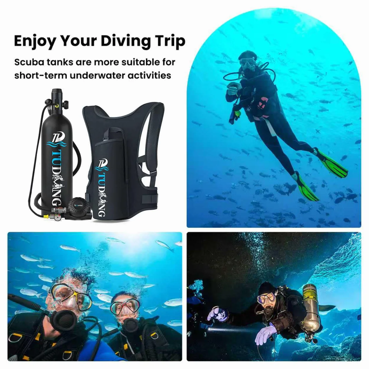 TUDIVING-2L Supporto bombola subacquea portatile ricaricabile 30-45 min