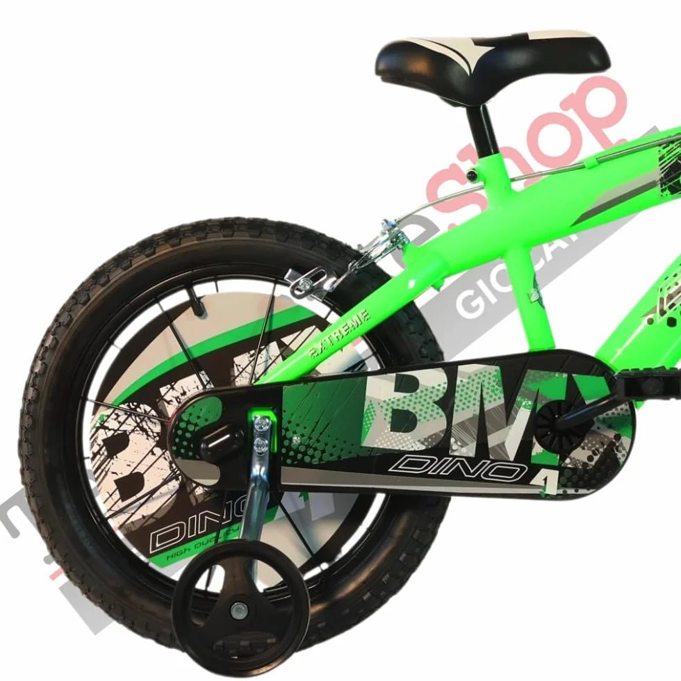 Bicicletta BMX Dino Bikes per Bambino Nero/Verde Taglia 12"-16"