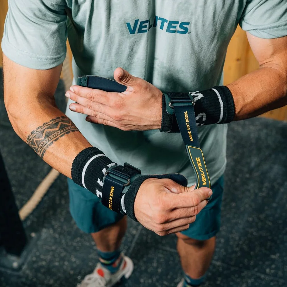 Velites Paracalli ufficiali CrossFit Games Quad Ultra - Polsini e borsa inclusi per Trazioni, Muscle-up, Toes to Bar