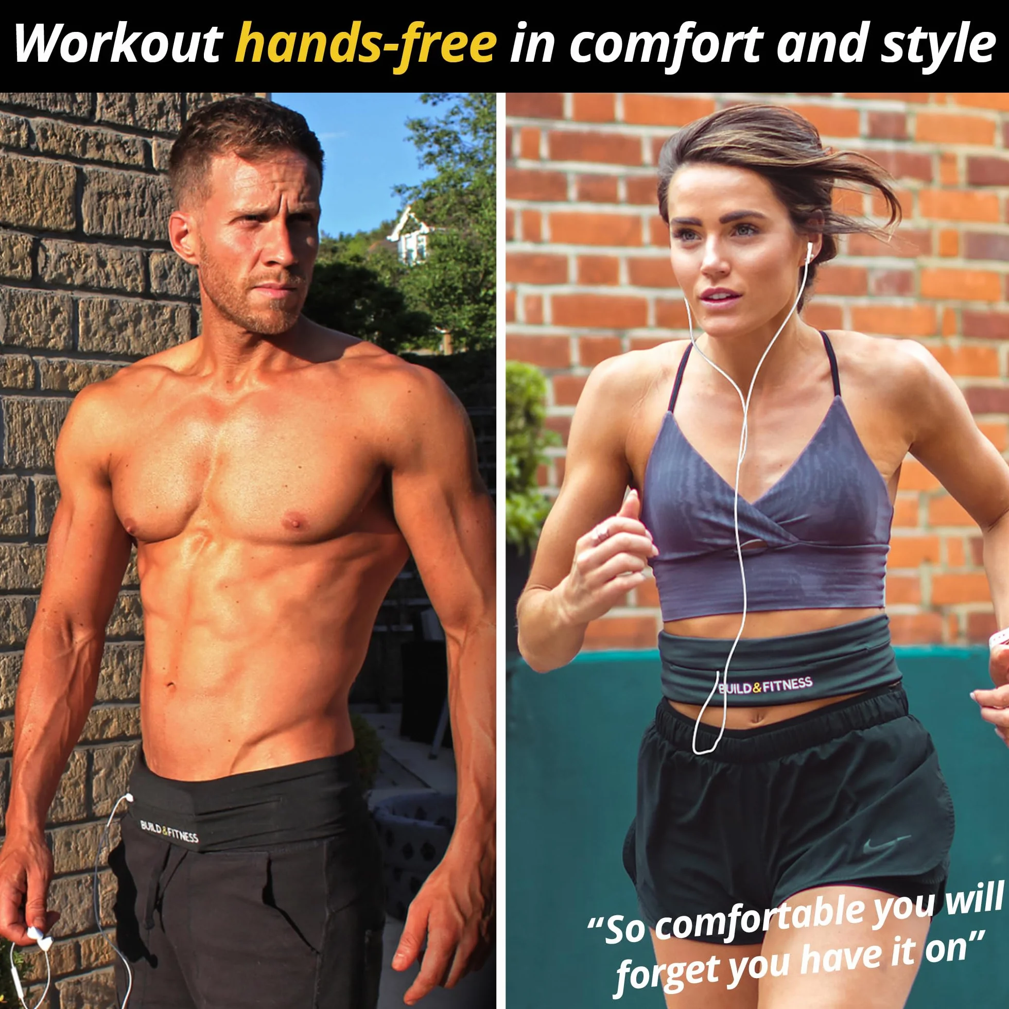 Build & Fitness Marsupio Running Cintura Palestra Porta Cellulare Regolabile per Corsa Uomo Donna