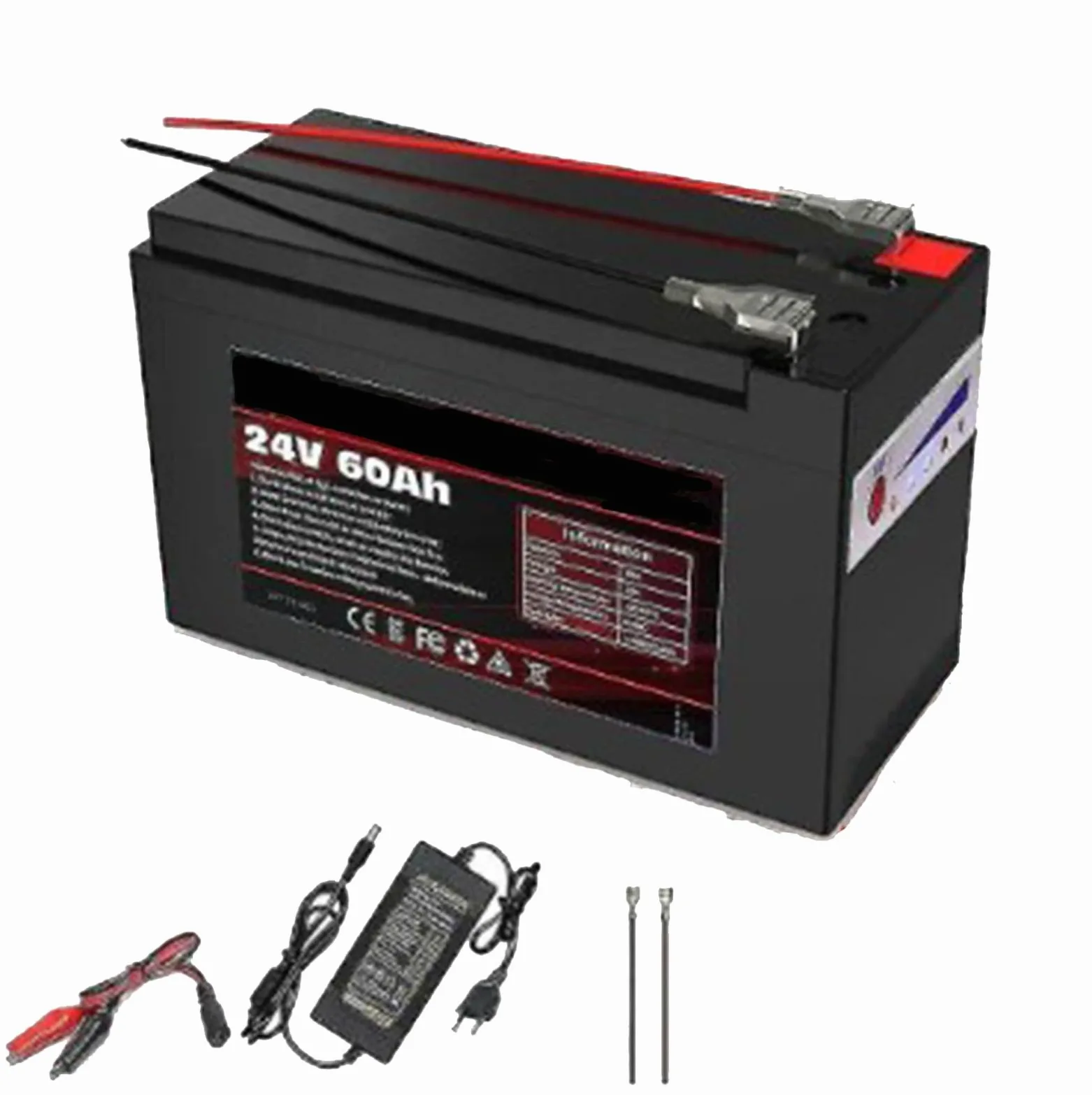 Batteria Agli Ioni di Litio 24V 60Ah 6S3P per Veicoli Elettrici con Caricabatteria per Carrelli Irroratori da 0-200W E Batteria Ricaricabile per Motori di Veicoli Elettrici 24V 60Ah