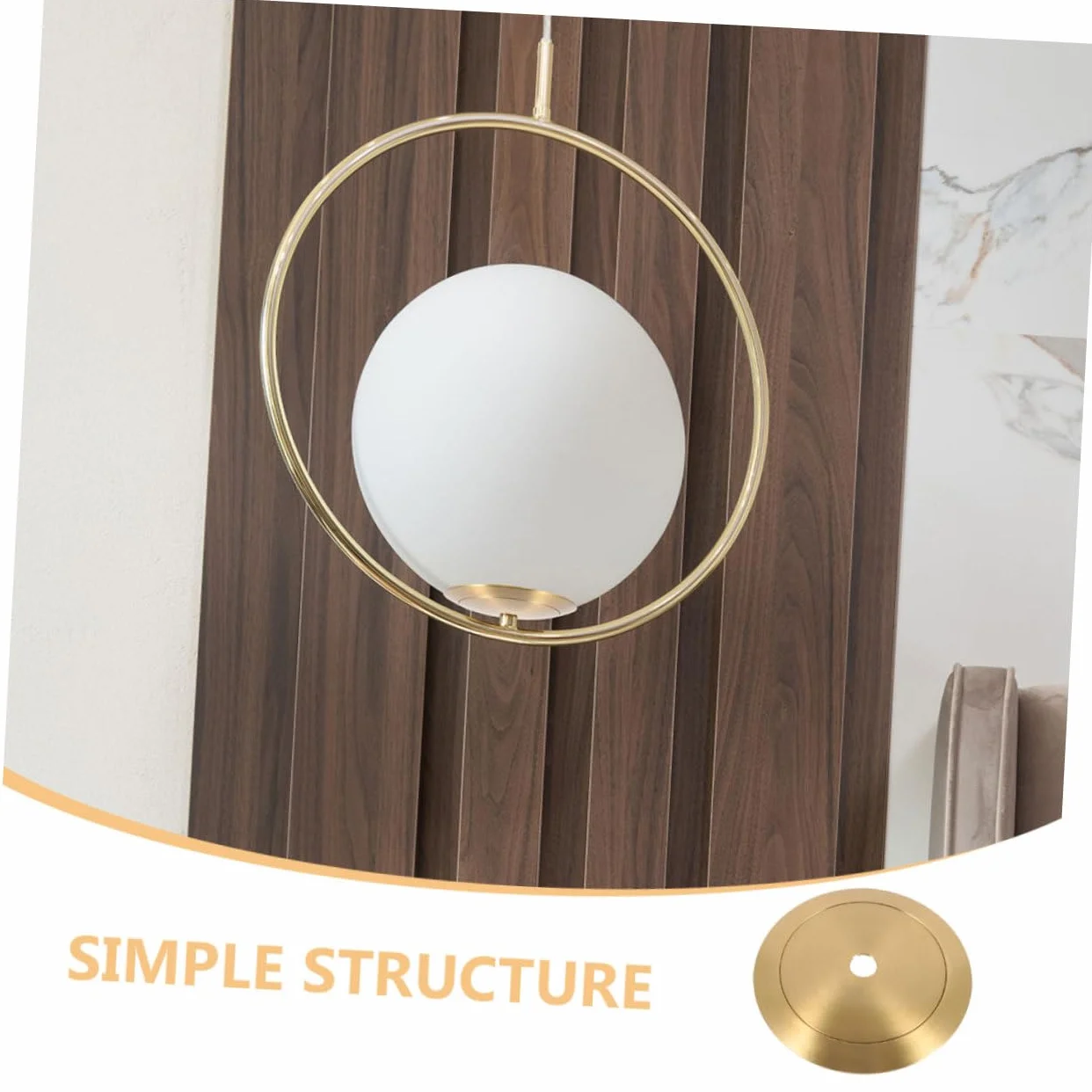 HOMSFOU Anello per Paralume in Ottone Oro Resistente, Ricambio per Lampade da Tavolo